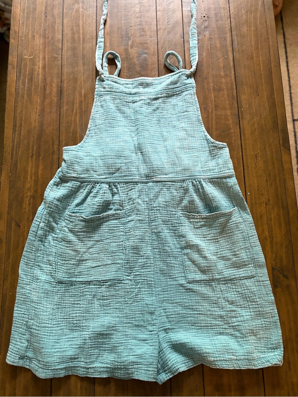 Zenana Outfitters Light Aqua Gauze Overalls